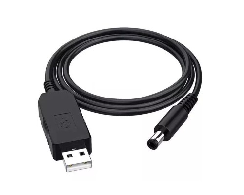 Кабель перетворювач USB-DC 5v-9v (1m) (USBDC59) Кабель перетворювач USB-DC 5v-9v (1m) (USBDC59)