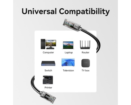 Мережевий кабель Vention Cat5e UTP Ethernet Patch Cable 1M Black (IABBF)
