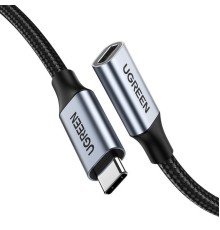 Кабель-подовжувач UGREEN US372 USB-C Male to USB-C Female Gen2 Alu Case Braided Extension Cable 1m (Space Gray)(UGR-30205) (UGR-30205)