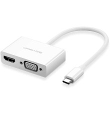 USB-хаб UGREEN USB Type C to HDMI + VGA Converter (White) (UGR-30843)