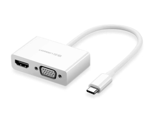 USB-хаб UGREEN USB Type C to HDMI + VGA Converter (White) (UGR-30843) USB-хаб UGREEN USB Type C to HDMI + VGA Converter (White) (UGR-30843)