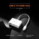 USB-хаб UGREEN USB Type C to HDMI + VGA Converter (White) (UGR-30843)