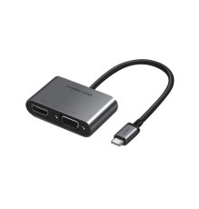 USB-хаб UGREEN USB-C to HDMI + VGA +USB 3.0 Adapter with PD (Space Gray) (UGR-50505)