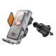 Автотримач для телефона з БЗП HOCO HW7 Transparent Discovery Edition wireless fast charging car holder(air outlet) Metal Gray (6942007608145)