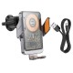 Автотримач для телефона з БЗП HOCO HW7 Transparent Discovery Edition wireless fast charging car holder(air outlet) Metal Gray (6942007608145)