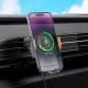 Автотримач для телефона з БЗП HOCO HW7 Transparent Discovery Edition wireless fast charging car holder(air outlet) Metal Gray (6942007608145)
