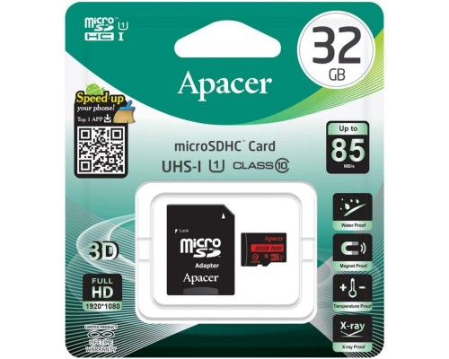 microSDHC (UHS-1) Apacer 32Gb class 10 R85MB/s (adapter SD) (AP32GMCSH10U5-R) microSDHC (UHS-1) Apacer 32Gb class 10 R85MB/s (adapter SD) (AP32GMCSH10U5-R)