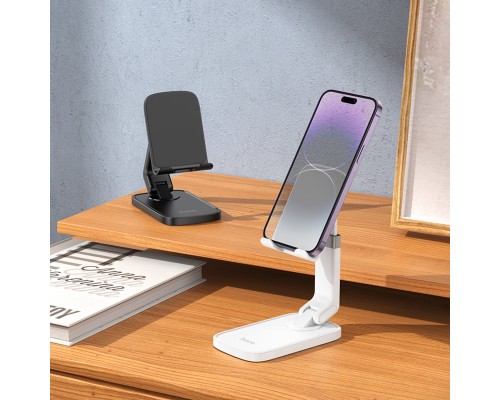 Тримач для телефона HOCO HD8 Blackfish folding desktop stand White (6942007610810) Тримач для телефона HOCO HD8 Blackfish folding desktop stand White (6942007610810)