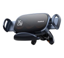 Автотримач для телефона з БЗП Baseus LightChaser Series Triple-Coil Wireless Charging Electric Car Mount Cluster Black (C40355901111-00) 
