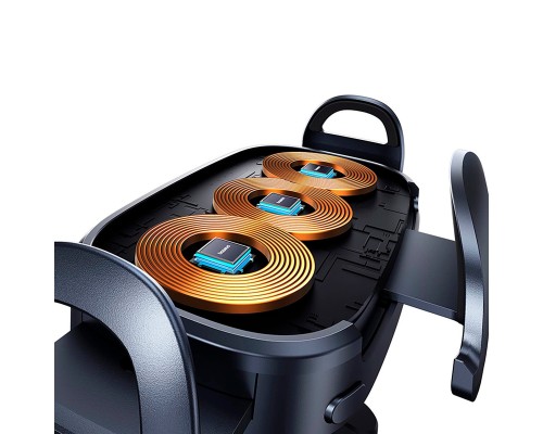 Автотримач для телефона з БЗП Baseus LightChaser Series Triple-Coil Wireless Charging Electric Car Mount Cluster Black (C40355901111-00) Автотримач для телефона з БЗП Baseus LightChaser Series Triple-Coil Wireless Charging Electric Car Mount Cluster Black (C40355901111-00)