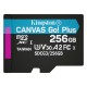microSDXC (UHS-1 U3) Kingston Canvas Go Plus 256Gb class 10 A2 V30 (R170MB/s, W90MB/s) (SDCG3/256GBSP)