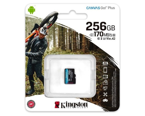microSDXC (UHS-1 U3) Kingston Canvas Go Plus 256Gb class 10 A2 V30 (R170MB/s, W90MB/s) (SDCG3/256GBSP) microSDXC (UHS-1 U3) Kingston Canvas Go Plus 256Gb class 10 A2 V30 (R170MB/s, W90MB/s) (SDCG3/256GBSP)