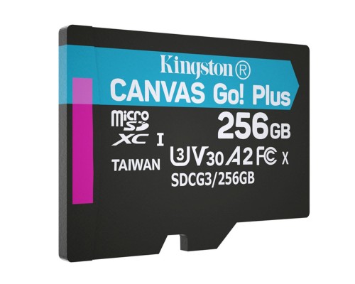 microSDXC (UHS-1 U3) Kingston Canvas Go Plus 256Gb class 10 A2 V30 (R170MB/s, W90MB/s) (SDCG3/256GBSP) microSDXC (UHS-1 U3) Kingston Canvas Go Plus 256Gb class 10 A2 V30 (R170MB/s, W90MB/s) (SDCG3/256GBSP)