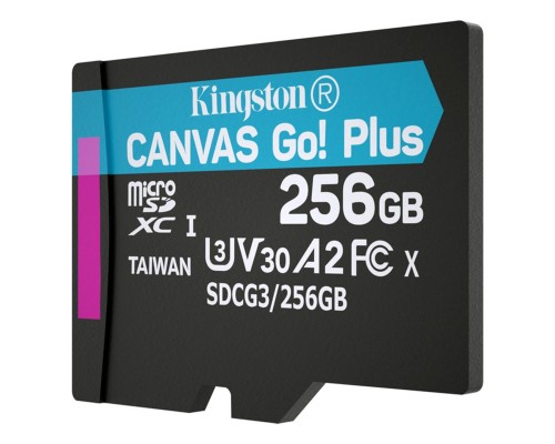 microSDXC (UHS-1 U3) Kingston Canvas Go Plus 256Gb class 10 A2 V30 (R170MB/s, W90MB/s) (SDCG3/256GBSP) microSDXC (UHS-1 U3) Kingston Canvas Go Plus 256Gb class 10 A2 V30 (R170MB/s, W90MB/s) (SDCG3/256GBSP)