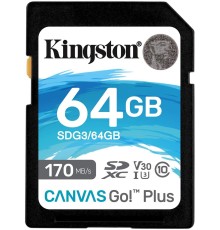 Карта пам'яті SDXC (UHS-1 U3) Kingston Canvas Go Plus 64Gb class 10 V30 (R170MB/s, W70MB/s) (SDG3/64GB)