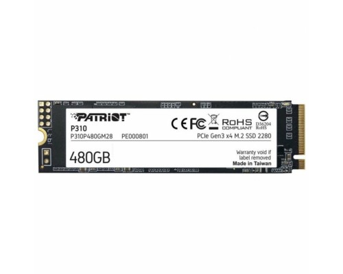 SSD M.2 Patriot P310 480GB NVMe 2280 PCIe 3.0x4 3D NAND TLC (P310P480GM28) SSD M.2 Patriot P310 480GB NVMe 2280 PCIe 3.0x4 3D NAND TLC (P310P480GM28)