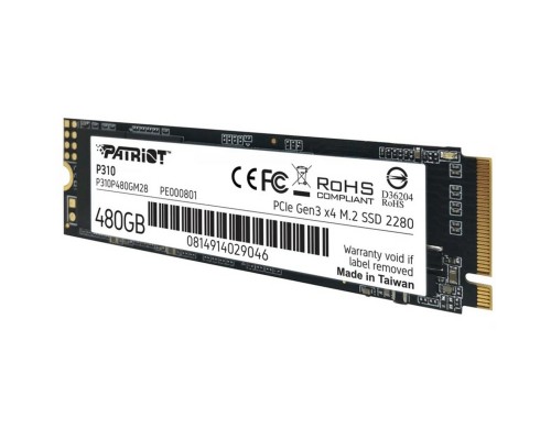 SSD M.2 Patriot P310 480GB NVMe 2280 PCIe 3.0x4 3D NAND TLC (P310P480GM28) SSD M.2 Patriot P310 480GB NVMe 2280 PCIe 3.0x4 3D NAND TLC (P310P480GM28)