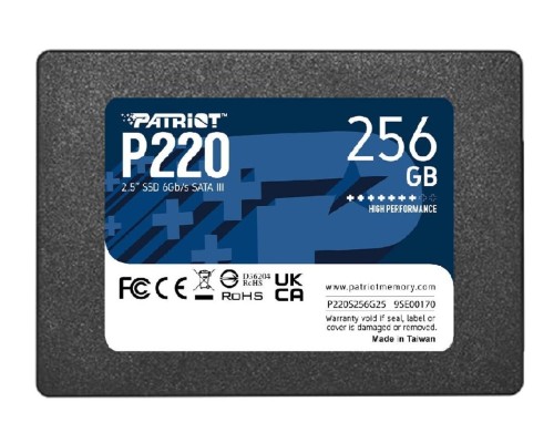SSD Patriot P220 256GB 2.5&quot; 7mm SATAIII (P220S256G25) 