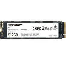 SSD M.2 Patriot P300 512GB NVMe 2280 PCIe 3.0x4 3D NAND TLC (P300P512GM28)  SSD M.2 Patriot P300 512GB NVMe 2280 PCIe 3.0x4 3D NAND TLC (P300P512GM28)