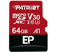 microSDXC (UHS-1 U3) Patriot EP Series 64Gb class 10 V30 (R-100MB/s, W-80MB/s) (adapter SD) (PEF64GEP31MCX) 