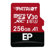 microSDXC (UHS-1 U3) Patriot EP Series 256Gb class 10 V30 (R-100MB/s, W-80MB/s) (adapter SD) (PEF256GEP31MCX) 