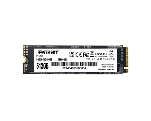 SSD M.2 Patriot P320 512GB NVMe 2280 Gen3.0 x4 3D TLC (P320P512GM28) 