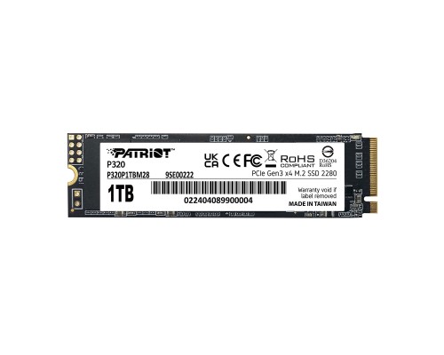 SSD M.2 Patriot P320 1TB NVMe 2280 Gen3.0 x4 3D TLC (P320P1TBM28) SSD M.2 Patriot P320 1TB NVMe 2280 Gen3.0 x4 3D TLC (P320P1TBM28)