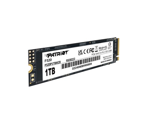SSD M.2 Patriot P320 1TB NVMe 2280 Gen3.0 x4 3D TLC (P320P1TBM28) SSD M.2 Patriot P320 1TB NVMe 2280 Gen3.0 x4 3D TLC (P320P1TBM28)