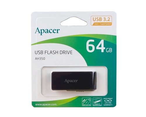 Flash Apacer USB 3.0 AH350 64Gb black (AP64GAH350B-1) Flash Apacer USB 3.0 AH350 64Gb black (AP64GAH350B-1)
