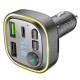 АЗП з FM-модулятором BOROFONE BC48 Broad QC3.0 car BT FM transmitter 18W Black (BC48B) 