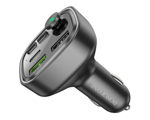АЗП з FM-модулятором BOROFONE BC48 Broad QC3.0 car BT FM transmitter 18W Black (BC48B) 