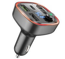 АЗП з FM-модулятором BOROFONE BC48 Broad QC3.0 car BT FM transmitter 18W Black (BC48B) 