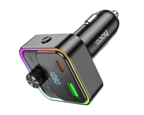АЗП з FM-модулятором HOCO E81 Fantasy PD30W+QC3.0 car BT FM transmitter Black (6942007612296 ) 