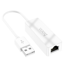 Кабель-перехiдник HOCO UA22 Acquire USB ethernet adapter(100 Mbps) White (6931474784117)