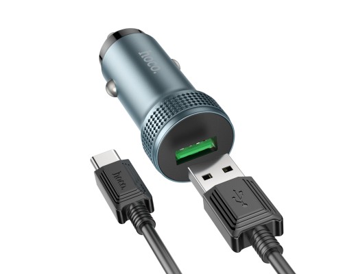 Автомобільний зарядний пристрій HOCO Z49A Level single port QC3.0 18W (Type-C) Metal Gray (6931474795731) Автомобільний зарядний пристрій HOCO Z49A Level single port QC3.0 18W (Type-C) Metal Gray (6931474795731)