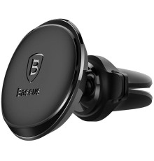 Автотримач для телефона Baseus Magnetic Air Vent Car Mount Holder with cable clip Black (SUGX-A01)