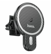 Автотримач для телефона з БЗП HOCO CA85 Ultra-fast magnetic wireless charging car holder Black (6931474745484)