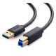 Кабель UGREEN US210 USB 3.0 AM to BM Print Cable 2m (Black)(UGR-10372) (UGR-10372)