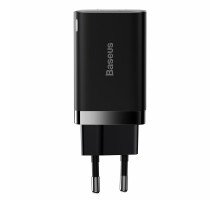 Мережевий зарядний пристрій Baseus Super Si Pro Quick Charger C+U 30W EU Black (CCSUPP-E01)