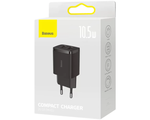 Зарядний пристрій Baseus Compact Charger 2U Black (CCXJ010201)