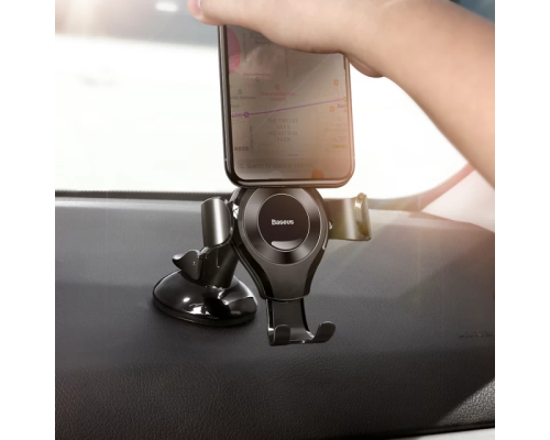 Автотримач для телефона Baseus Osculum Type Gravity Car Mount Black (SUYL-XP01)