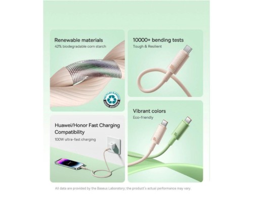 Кабель Baseus Habitat Series Fast Charging Cable USB to Type-C 100W 2m Natural Green (P10360203631-01) Кабель Baseus Habitat Series Fast Charging Cable USB to Type-C 100W 2m Natural Green (P10360203631-01)