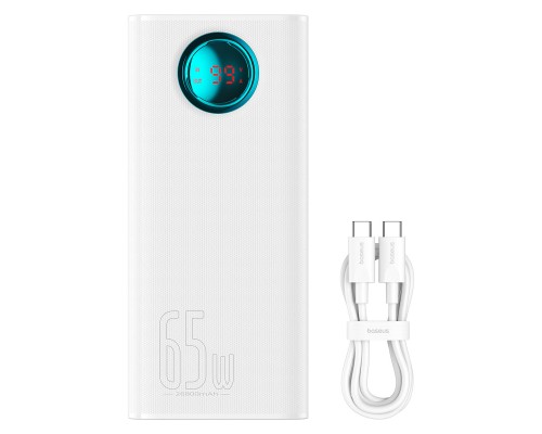 Зовнішній акумулятор Baseus Amblight Digital Display Fast Charge Power Bank 26800mAh 65W Stellar White (P10022402223-00) Зовнішній акумулятор Baseus Amblight Digital Display Fast Charge Power Bank 26800mAh 65W Stellar White (P10022402223-00)