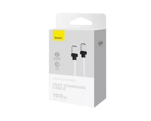 Кабель Baseus CoolPlay Series Fast Charging Cable Type-C to Type-C 100W 2m White (CAKW000302) Кабель Baseus CoolPlay Series Fast Charging Cable Type-C to Type-C 100W 2m White (CAKW000302)