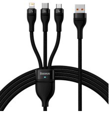 Кабель Baseus Flash Series Ⅱ One-for-three Fast Charging Data Cable USB to M+L+C 66W 1.2m Black (CASS040001)