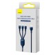 Кабель Baseus Flash Series Ⅱ One-for-three Fast Charging Data Cable USB to M+L+C 100W 1.2m Blue (CASS030003)