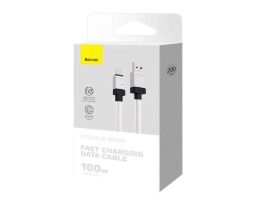 Кабель Baseus CoolPlay Series Fast Charging Cable USB to Type-C 100W 2m White (CAKW000702) Кабель Baseus CoolPlay Series Fast Charging Cable USB to Type-C 100W 2m White (CAKW000702)
