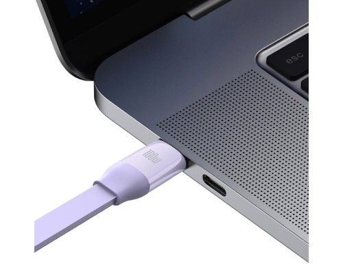 Кабель Baseus Bright Mirror 2 Series Retractable 3-in-1 Fast Charging  Data Cable Type-C to M+L+C 100W 1.1m Purple (CAMJ010205)