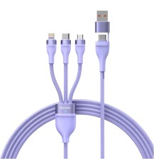 Кабель Baseus Flash Series Ⅱ Two-for-three Charging Cable U+C to M+L+C 100W 1.2m Purple (CASS030105)