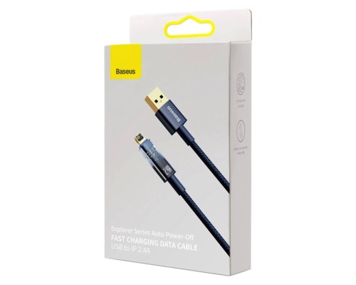 Кабель Baseus Explorer Series Auto Power-Off Fast Charging Data Cable USB to IP 2.4A 1m Blue (CATS000403) Кабель Baseus Explorer Series Auto Power-Off Fast Charging Data Cable USB to IP 2.4A 1m Blue (CATS000403)